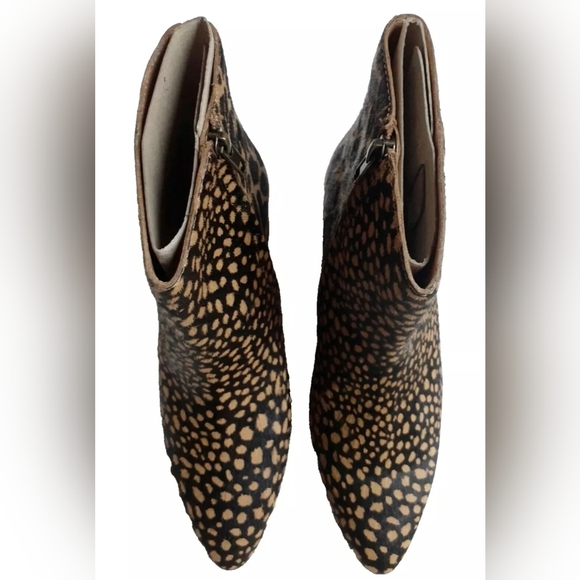 Madewell Women's Ankle Boots Size 7M Spot Mix Calf Hair Toffee Multi-Color NIB - Picture 9 of 10